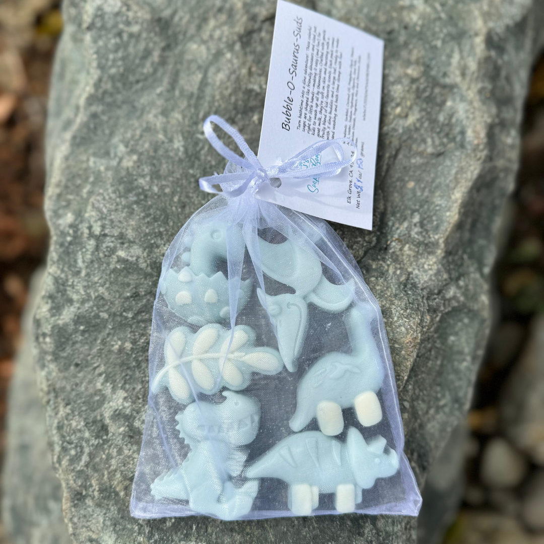 PJ’s Bubble-O-Saurus Kids Soap 🦖 – Bubblegum Scented Goat Milk Dinosaur Soaps