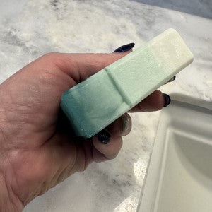 Side texture detail of White Birch Soap bar.
