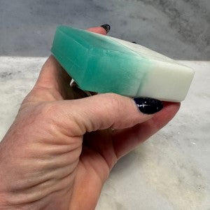 Cedar Mist Soap side view being held