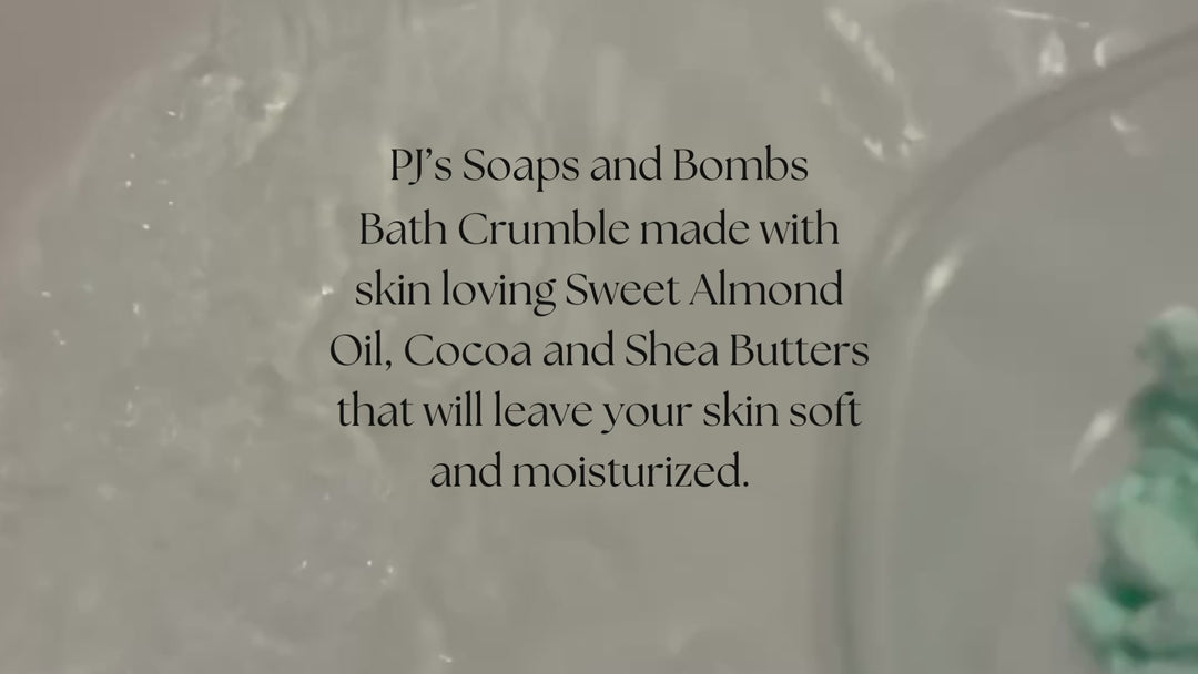 Movie with bath crumble being added to tub