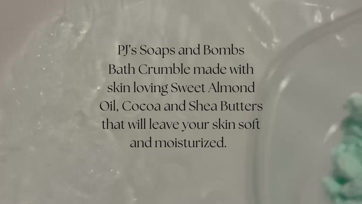 Movie with bath crumble being added to tub