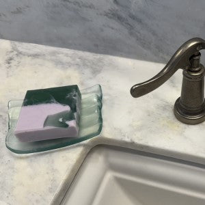 Lifestyle picture of Serene Soap on bathroom counter