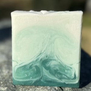 White Birch Soap outdoors with natural movement of colors