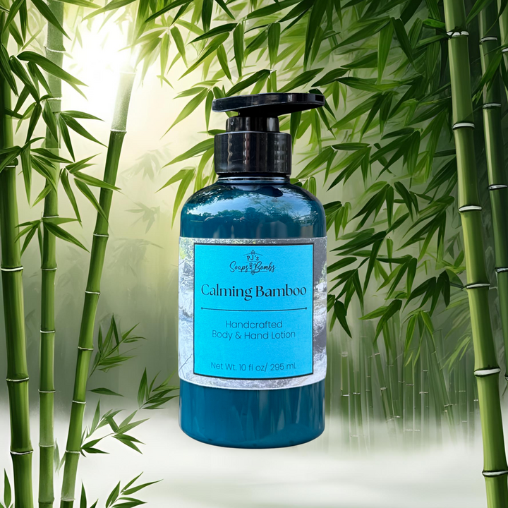 PJ’s Calming Bamboo Handcrafted Luxury Body Lotion – Non-Greasy, Moisturizing, Cruelty-Free Skincare, 10 ounce