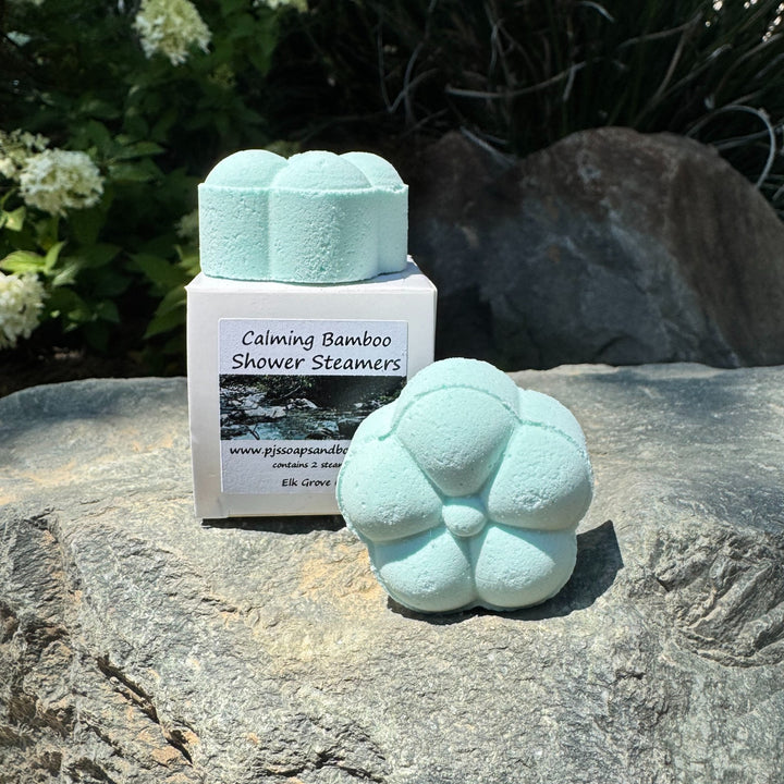 Calming Bamboo Handcrafted Shower Steamers, Shower Aromatherapy, Relaxing Scented Shower Bombs
