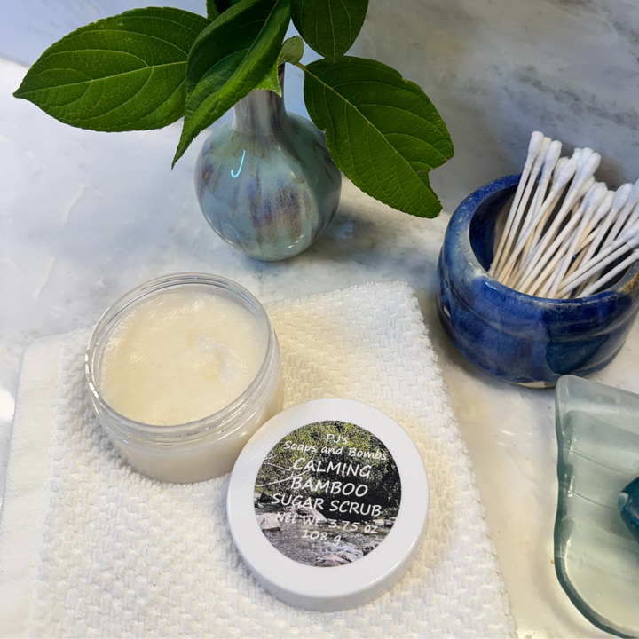Calming Bamboo Sugar Scrub,Softening sugar polish, Eco-friendly skincare, Refreshing and Relaxing Scent