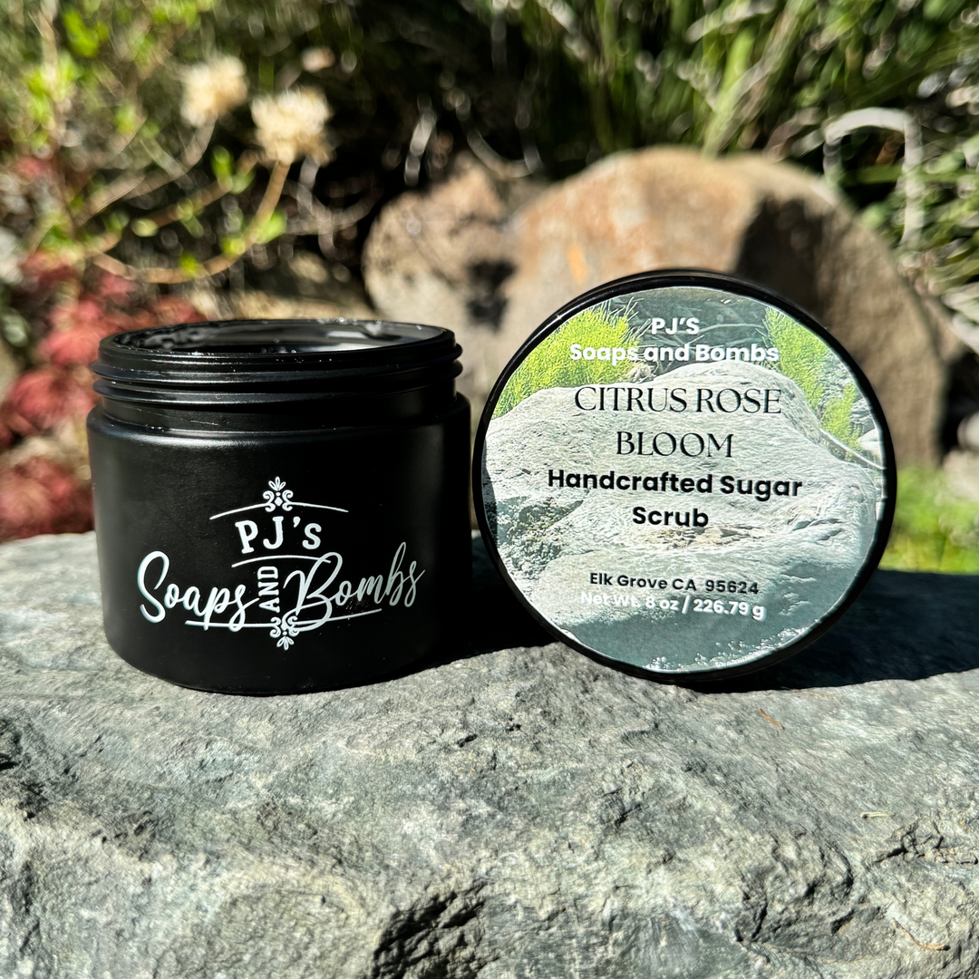 CITRUS ROSE BLOOM Sugar Scrub – Bright Citrus & Soft Floral Glow, Exfoliating Body Polish 8 oz