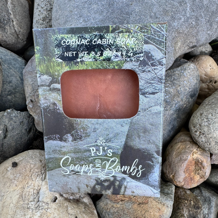 Cognac Cabin Soap, Fall Design, Aloe Vera, Olive Oil and Argan Soap