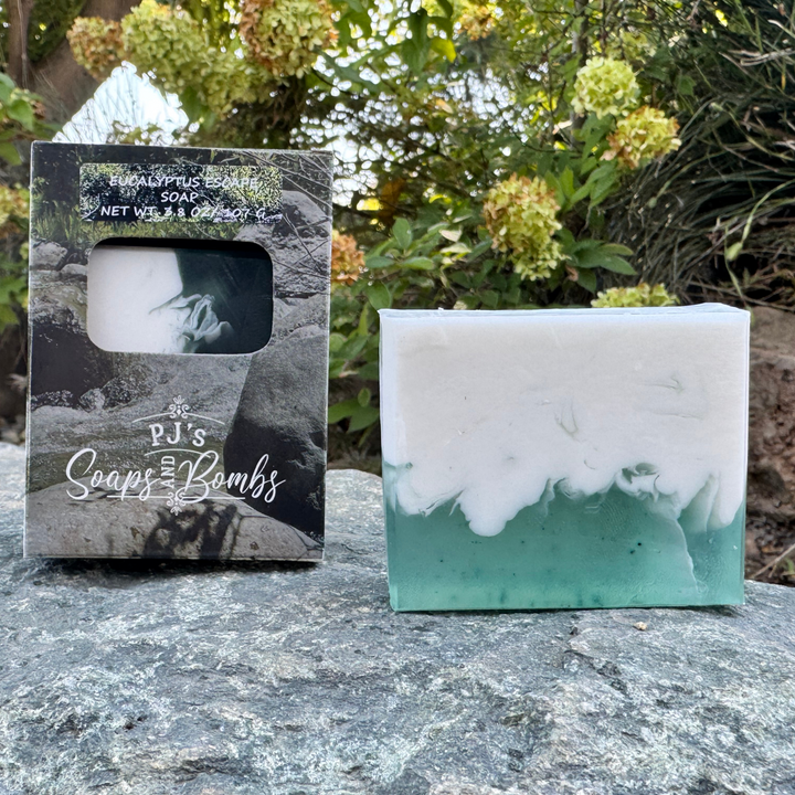 PJ's Eucalyptus Escape Soap – Moisturizing Vegan Bar with Aloe Vera, Olive Oil & Shea Butter, Paraben-Free, Phthalate-Free, Cruelty-Free