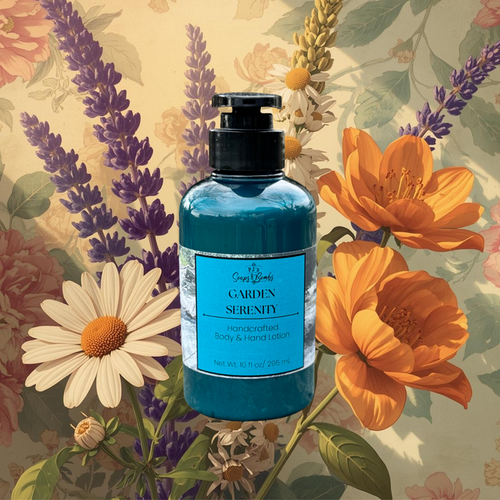 GARDEN SERENITY Handcrafted Luxury Body Lotion – Lightweight, Non-Greasy & Deeply Moisturizing (10 oz)