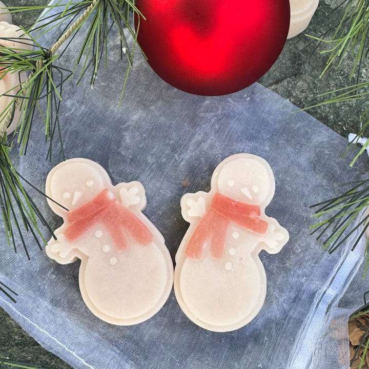 Warm Vanilla Brûlée Snowmen Soap made with Shea Butter
