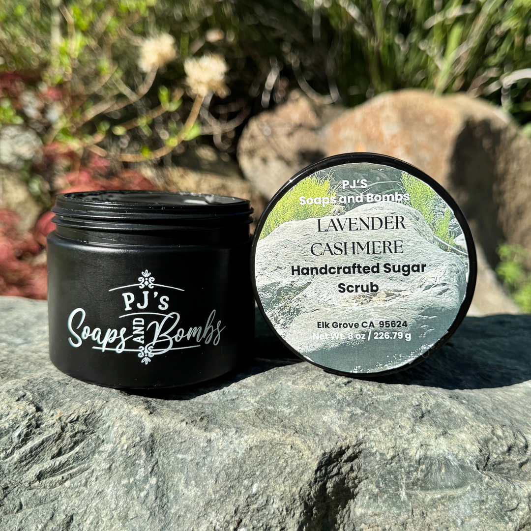 LAVENDER CASHMERE Sugar Scrub –Soft Lavender & Warm Vanilla, Exfoli1ating Body Polish (8 oz)