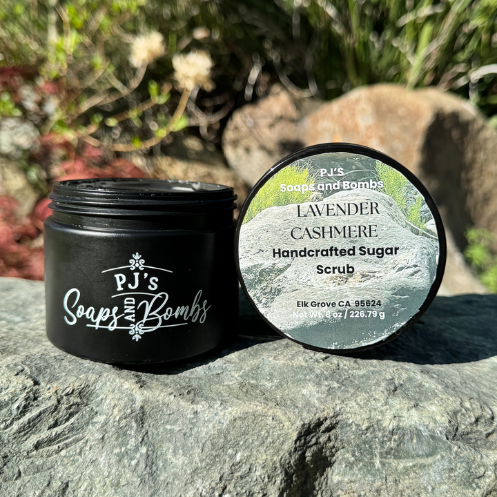LAVENDER CASHMERE Sugar Scrub –Soft Lavender & Warm Vanilla, Exfoli1ating Body Polish (8 oz)