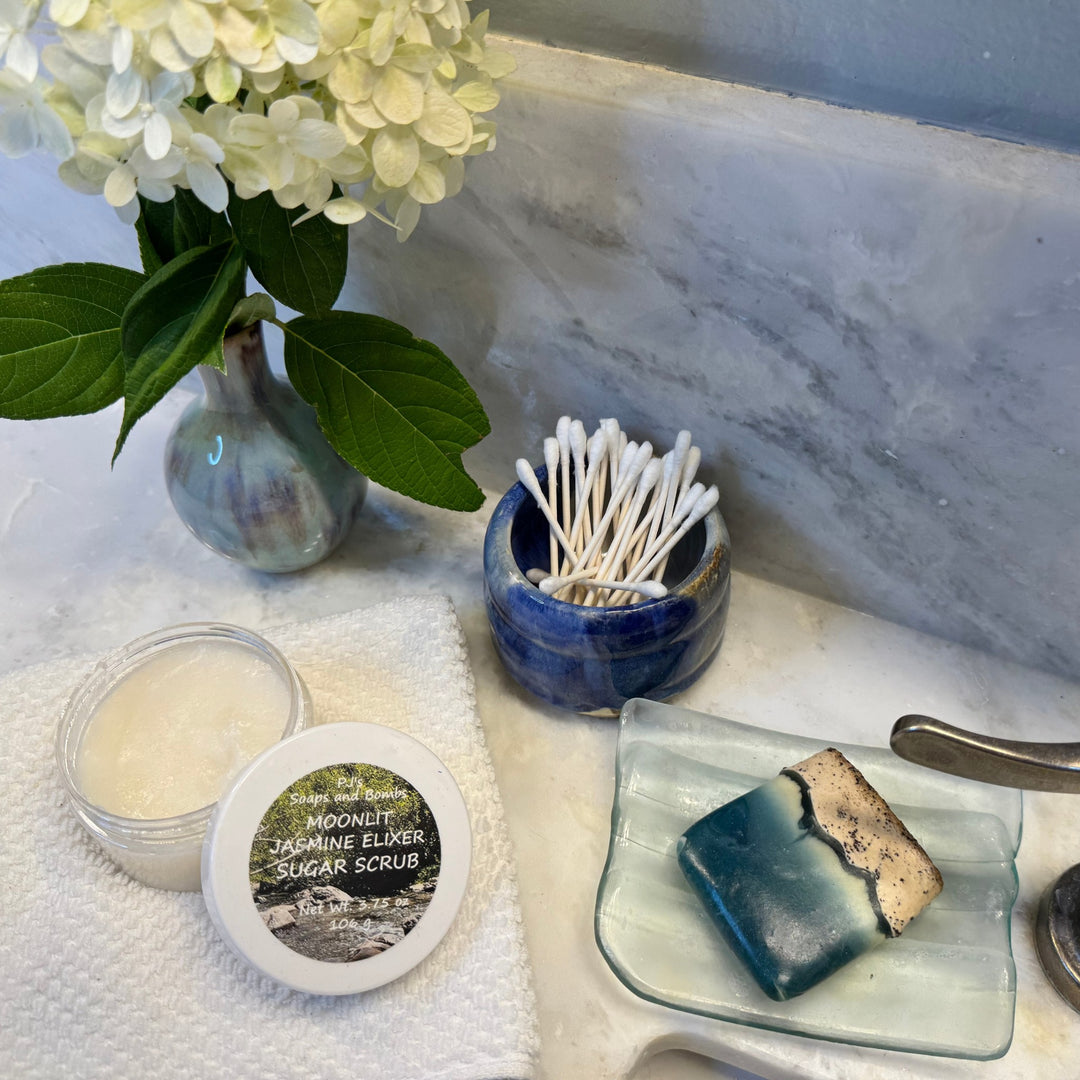 Moonlit Jasmine Elixer Sugar Scrub, Small Batch Body Care, Cruelty-Free Body Scrub, Exfoliating Scrub For Hands and Body