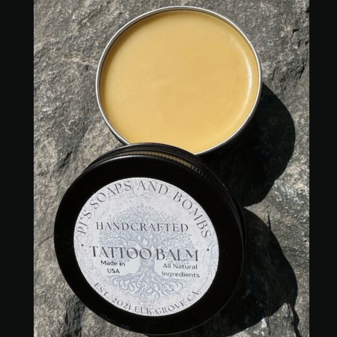 Tattoo Balm, Small Batch, Clean and Natural Ingredients, Protects and Hydrates Ink