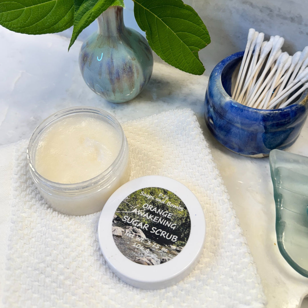 Orange Awakening Sugar Scrub, Luxurious Natural Exfoliating Body Scrub, Eco-Friendly, Paraben-Free, Cruelty-Free Scrub