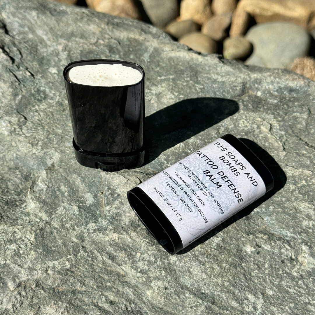 TATTOO DEFENSE BALM Travel Stick, Botanical Protection with Zinc Oxide