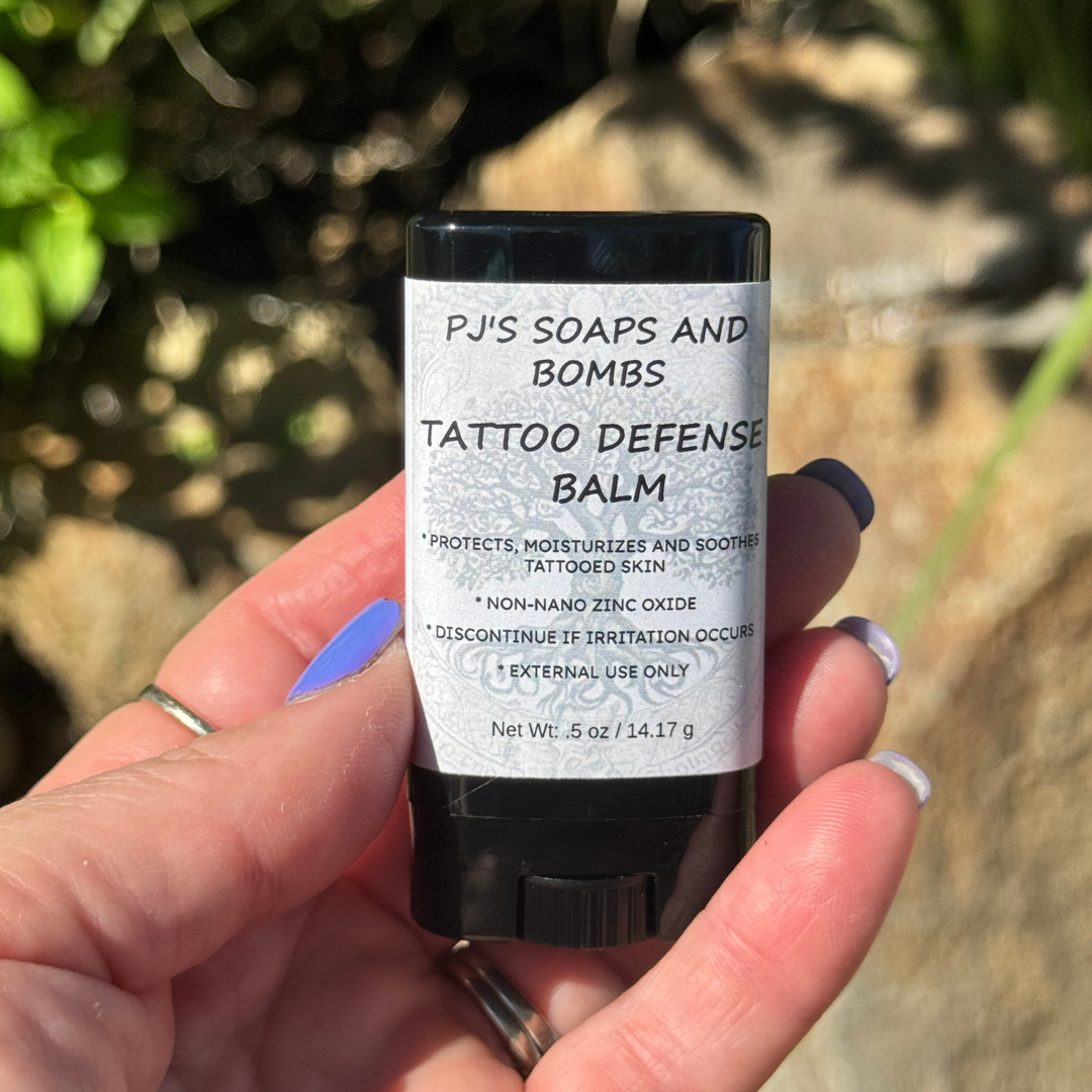 TATTOO DEFENSE BALM Travel Stick, Botanical Protection with Zinc Oxide