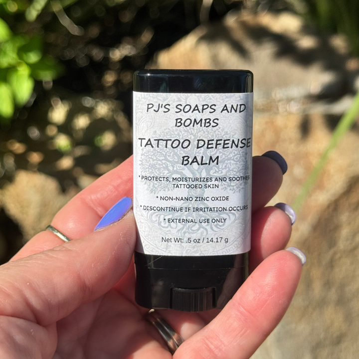 TATTOO DEFENSE BALM Travel Stick, Botanical Protection with Zinc Oxide