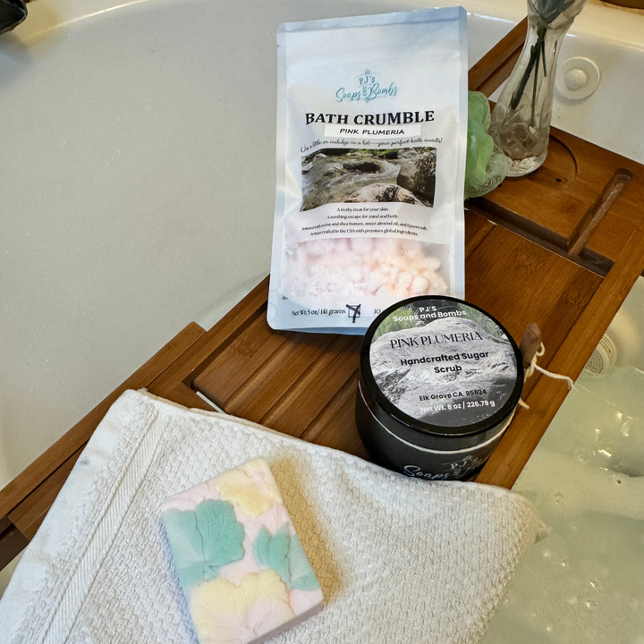 PINK PLUMERIA Artisan Soap - Tropical Floral Scent, Goat Milk and Shea Butter Soap