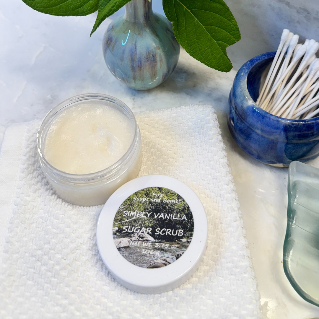 Simply Vanilla Exfoliating Sugar Scrub, Skin Moisturizing, Small Batch Body Care, Nourishing Skin Care, Paraben-Free, Cruelty-Free