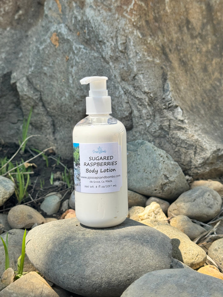 Sugared Raspberries Body Lotion, Small Batch Handcrafted Moisturizing Lotion, Non Greasy