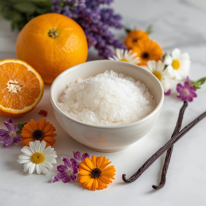 SUNSET SERENITY Sugar Scrub, Calming Citrus & Floral Glow Exfoliating Body Polish 8 oz
