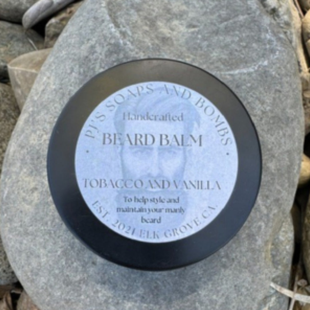Tobbaco and Vanilla Beard Balm, Handcrafted in Small Batches, Crafted with Butters and Oils, Fresh Modern Scent