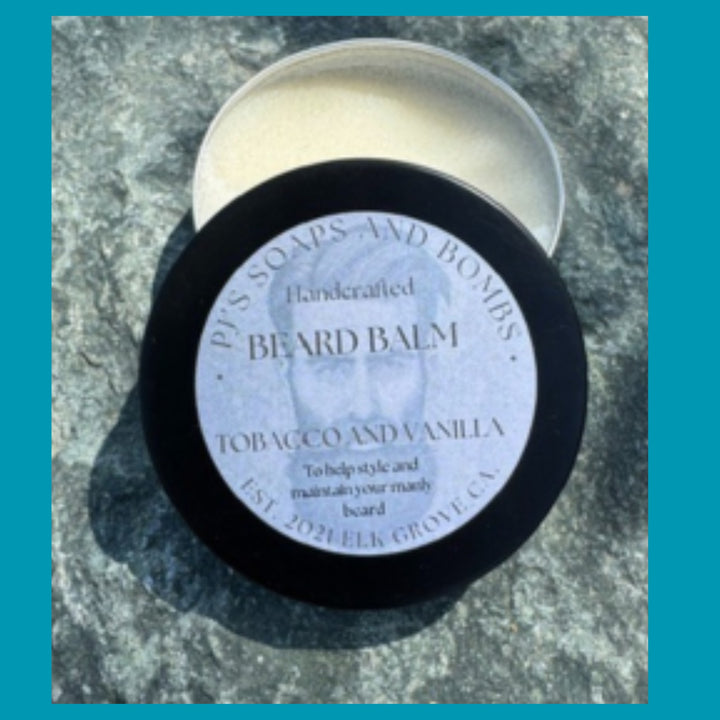 Tobbaco and Vanilla Beard Balm, Handcrafted in Small Batches, Crafted with Butters and Oils, Fresh Modern Scent