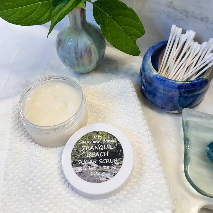 Tranquil Beach Sugar Scrub,Softening sugar polish, Eco-friendly skincare, Fresh Beachy Scent