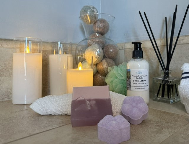 Tranquil Lavender Twilight Body and Hand Lotion, Lavender and Patchouli Oils, Moisturizing Lotion, Small  Batch, Non Greasy