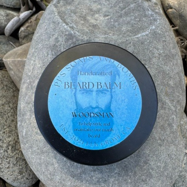 Woodsman Beard Balm, Handcrafted in Small Batches, Crafted with Butters and Oils, Fresh Modern Scent
