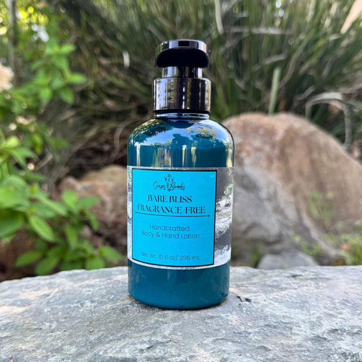 BARE BLISS FRAGRANCE-FREE Artisan Crafted Body Lotion – Non-Greasy, Moisturizing, Cruelty-Free Skincare (10 oz)