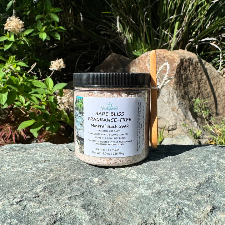 BARE BLISS FRAGRANCE-FREE Mineral Bath Soak, Calming & Restorative Soak for a Peaceful Spa Escape 8 oz