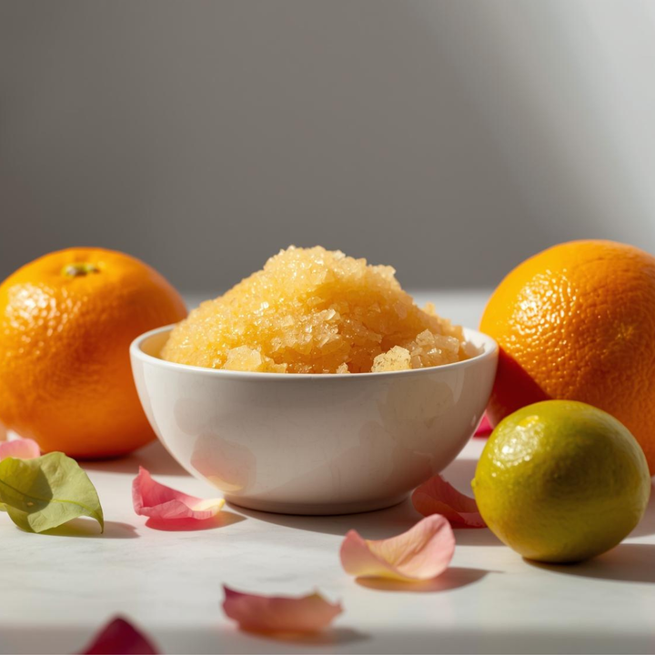 CITRUS ROSE BLOOM Sugar Scrub – Bright Citrus & Soft Floral Glow, Exfoliating Body Polish 8 oz