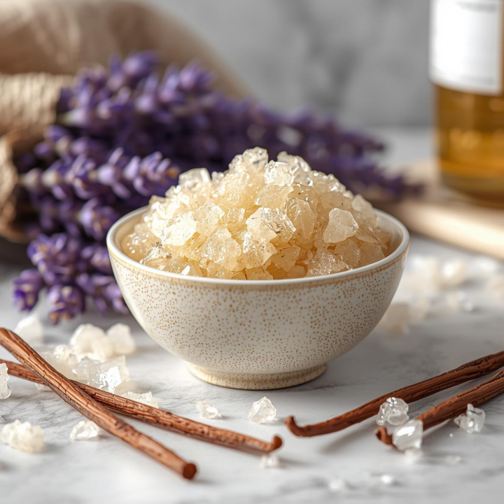LAVENDER CASHMERE Sugar Scrub –Soft Lavender & Warm Vanilla, Exfoli1ating Body Polish (8 oz)