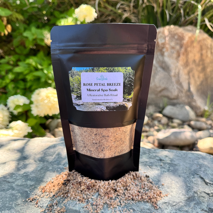 ROSE PETAL BREEZE Mineral Bath Soak  Calming & Refreshing Soak for a Peaceful Spa Escape 8 oz