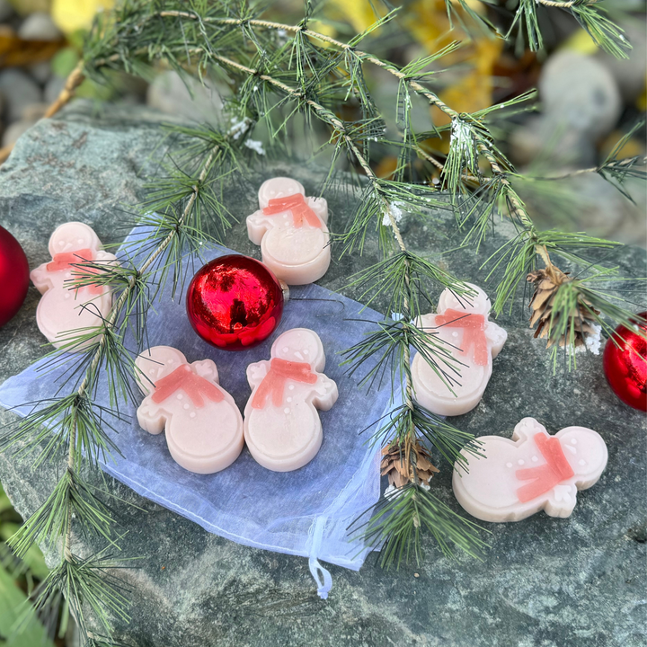 Warm Vanilla Brûlée Snowmen Soap made with Shea Butter