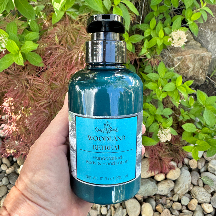 WOODLAND RETREAT Handcrafted Luxury Body Lotion – Lightweight, Non-Greasy & Deeply Moisturizing 10 oz