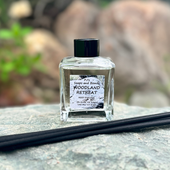 WOODLAND RETREAT Reed Diffuser, Tranquil and Relaxing Scent, 4.7 oz